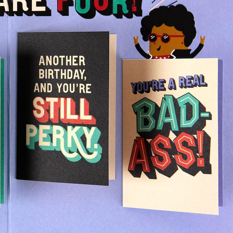 Hallmark A Bad-Ass Smart-Ass Kick Ass Lady Birthday Card With Mini Cards For Her