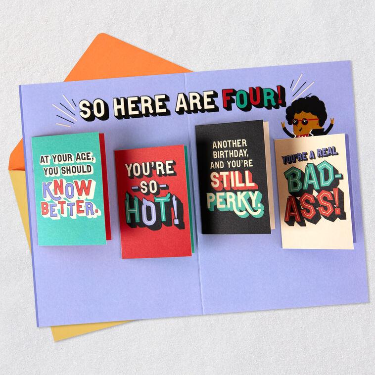 Hallmark A Bad-Ass Smart-Ass Kick Ass Lady Birthday Card With Mini Cards For Her