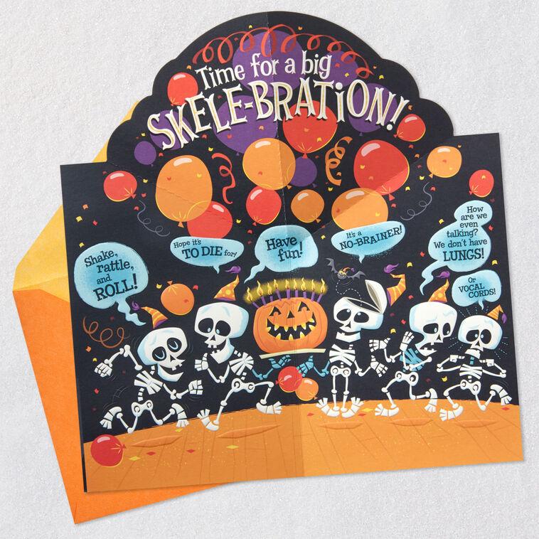 Hallmark A Big Skele-Bration Pop-Up Halloween Birthday Card