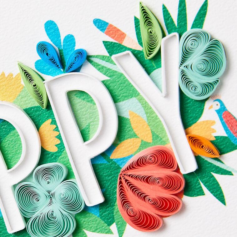 Hallmark A Day Filled With Happy Quilled Paper Handmade Birthday Card