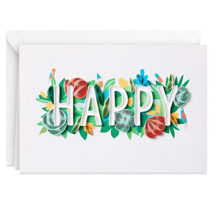 hallmark A Day Filled With Happy Quilled Paper Handmade Birthday Card