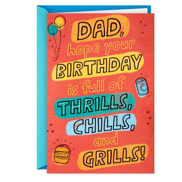 hallmark A Day of Thrills Chills and Grills Pop-Up Birthday Card for Dad