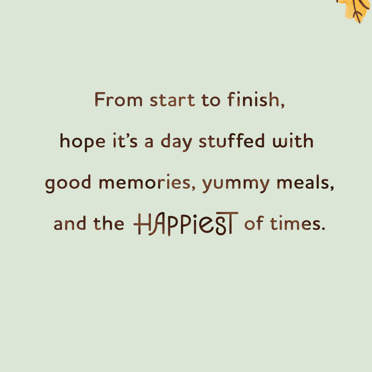 Hallmark A Day Stuffed With Happy Times Thanksgiving Card