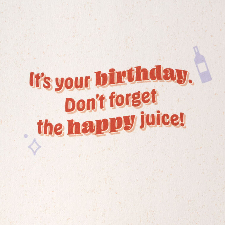 Hallmark A Day Without Wine Funny Birthday Card With Coaster