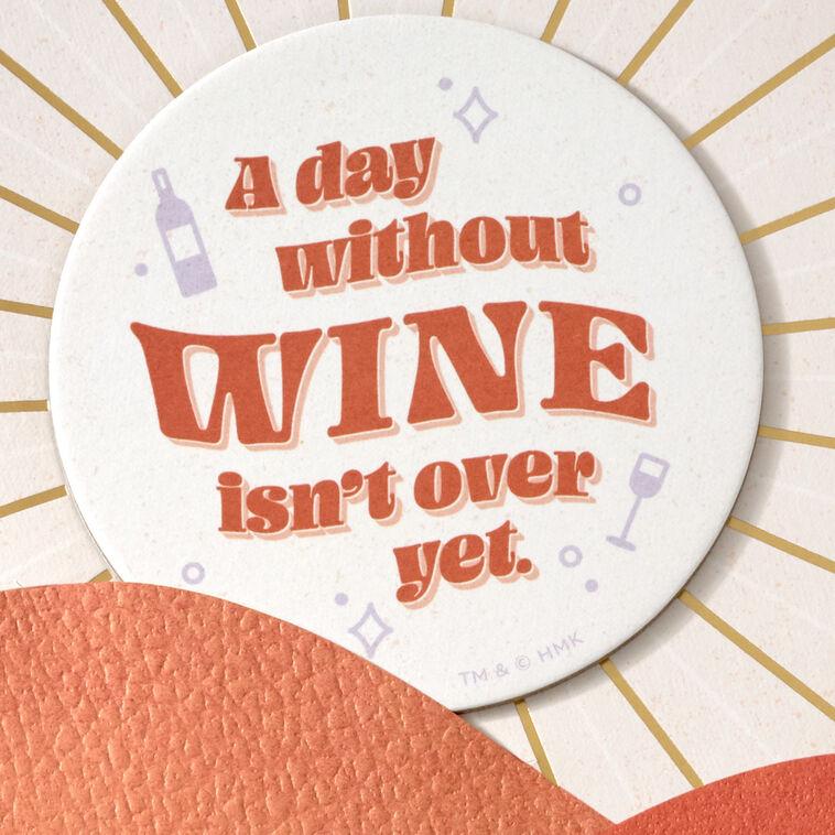 Hallmark A Day Without Wine Funny Birthday Card With Coaster
