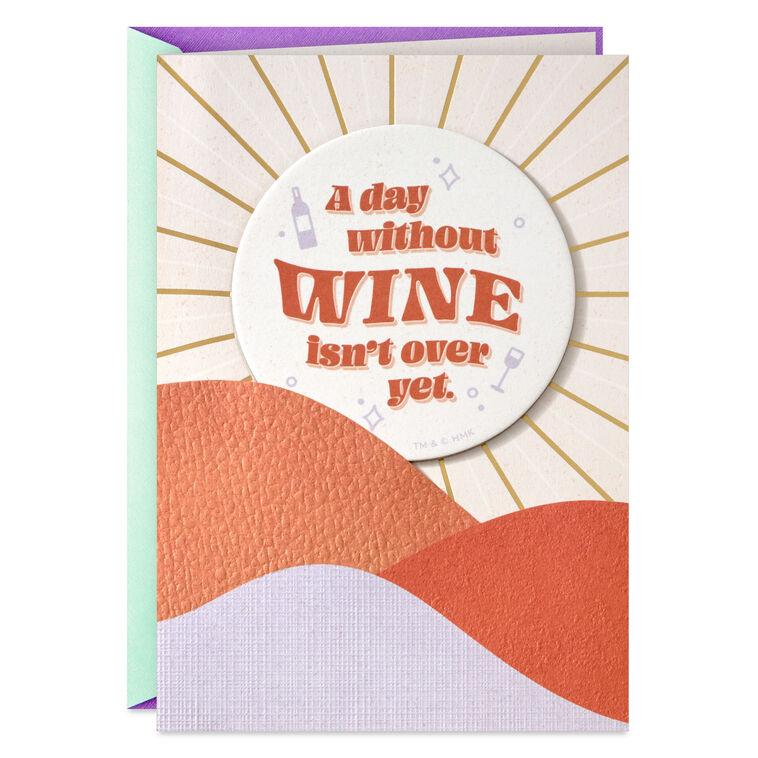 hallmark A Day Without Wine Funny Birthday Card With Coaster