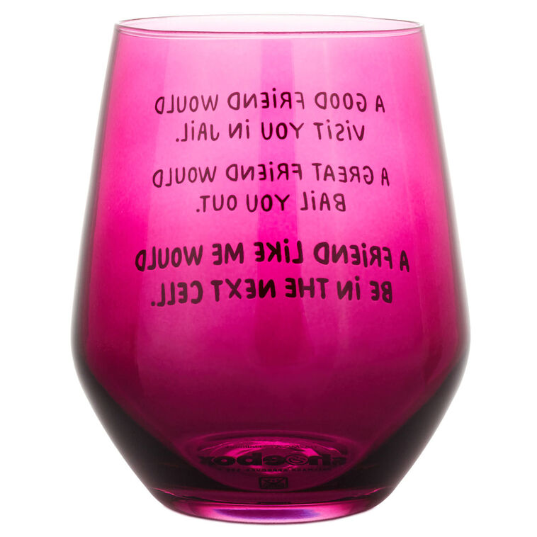Hallmark A Friend Like Me Funny Stemless Wine Glass 15.5 Oz