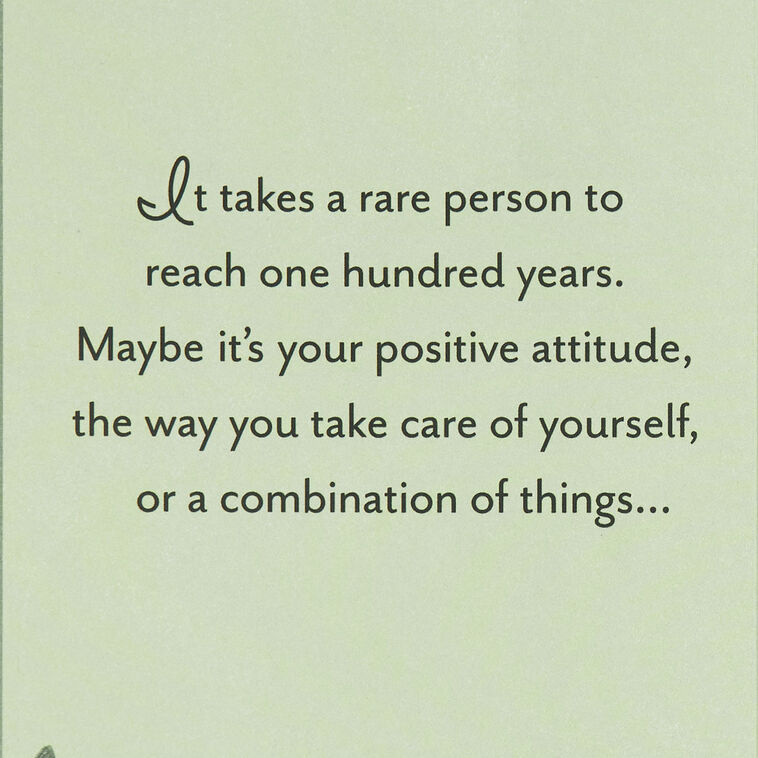 Hallmark A Great Example Of 100 Years Young 100th Birthday Card