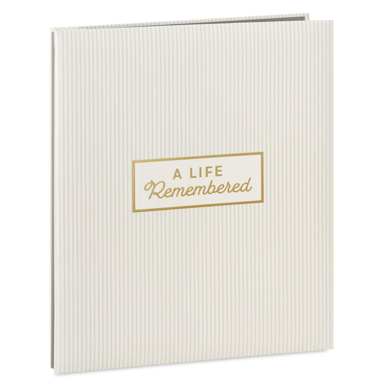 hallmark A Life Remembered Taupe Striped Refillable Photo Album