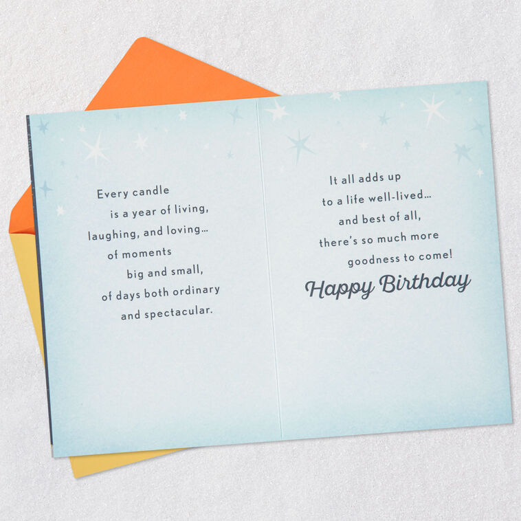Hallmark A Life Well-Lived Candles 75th Birthday Card
