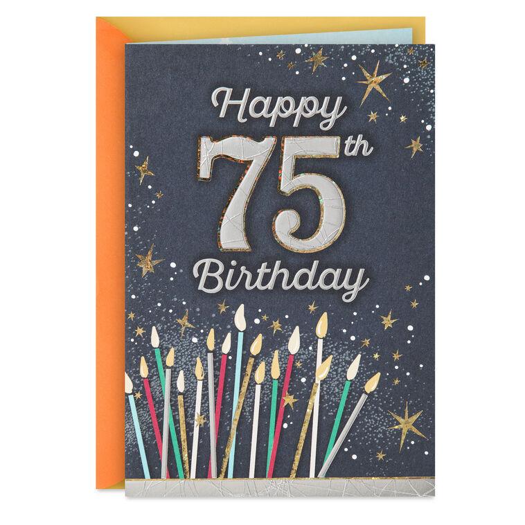 hallmark A Life Well-Lived Candles 75th Birthday Card