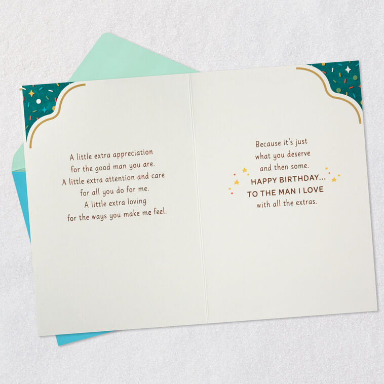 Hallmark A Little Extra For The Man I Love Romantic Birthday Card For Him