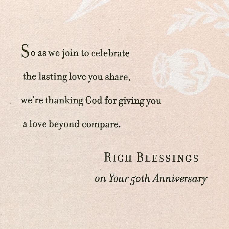 Hallmark A Love Beyond Compare Religious 50th Anniversary Card