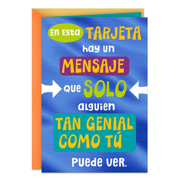 hallmark A Message Only for You Spanish-Language Funny Birthday Card
