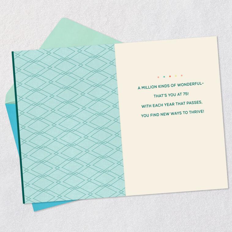 Hallmark A Million Kinds Of Wonderful 75th Birthday Card