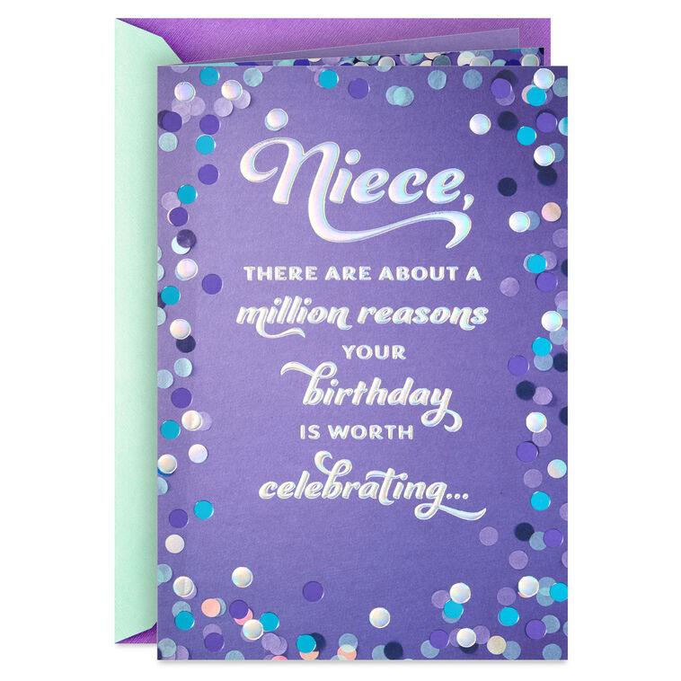 hallmark A Million Reasons to Celebrate Birthday Card for Niece