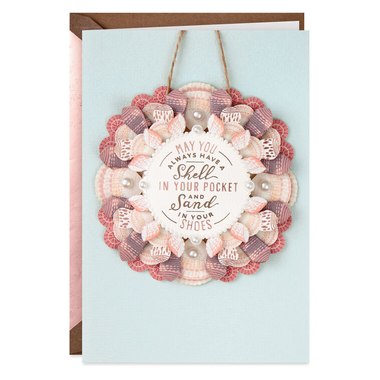 hallmark A Shell in Your Pocket Birthday Card With Detachable Wreath