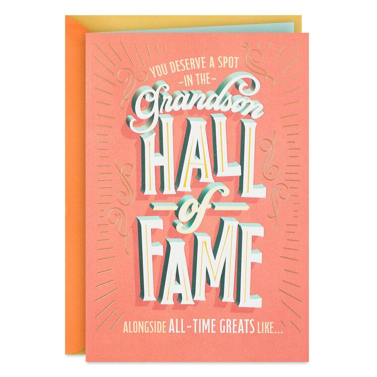 hallmark A Spot in the Grandson Hall of Fame Birthday Card for Grandson