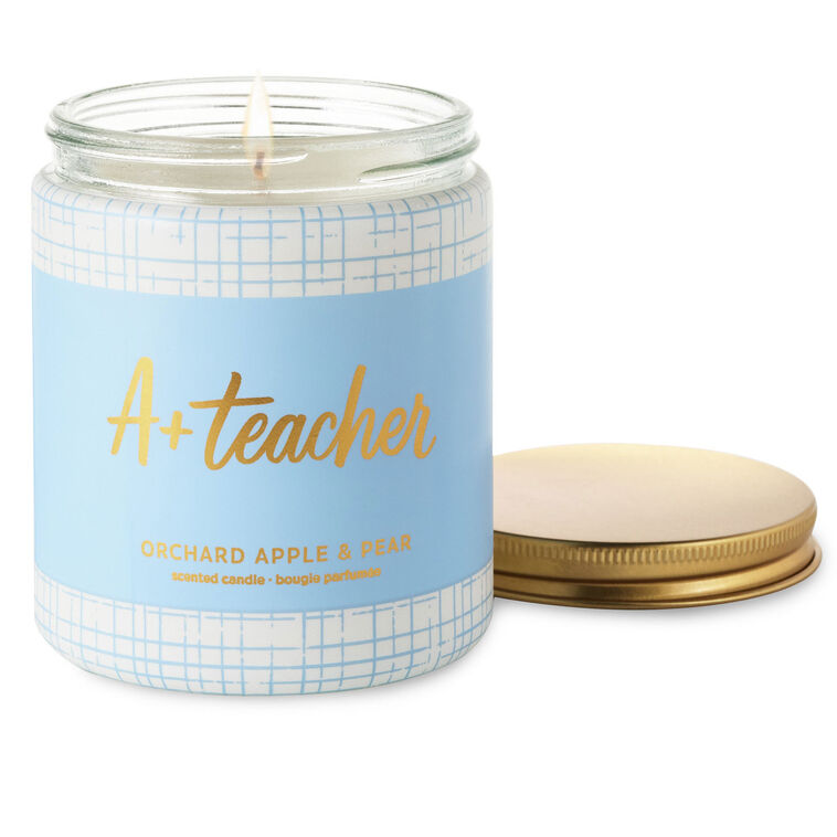 Hallmark A+ Teacher Orchard Apple And Pear Scented Jar Candle 7 Oz
