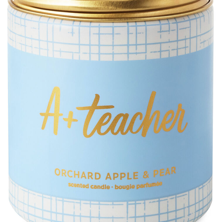 Hallmark A+ Teacher Orchard Apple And Pear Scented Jar Candle 7 Oz