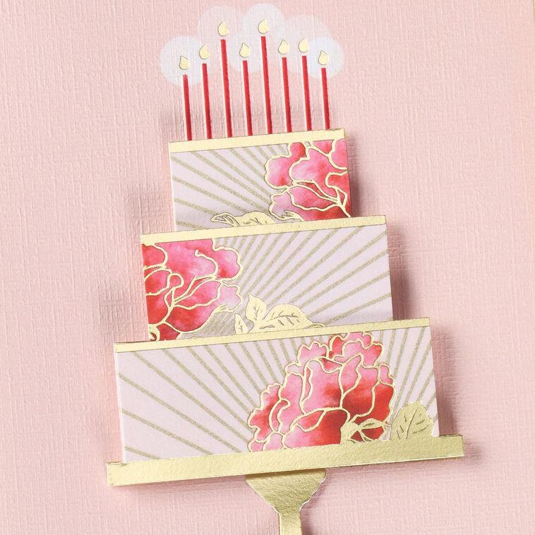 Hallmark A Thousand Wishes Floral Cake Birthday Card
