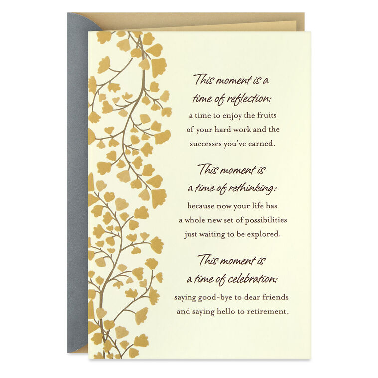 hallmark A Time of Reflection and Celebration Retirement Card