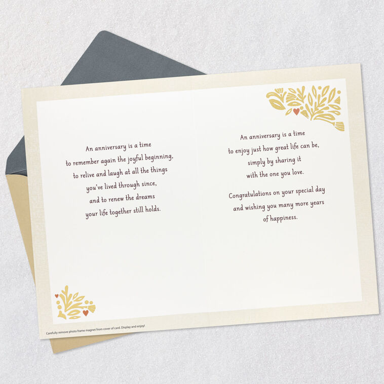 Hallmark A Time To Remember Anniversary Card With Photo Frame Magnet