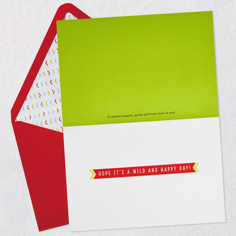 Hallmark A Wild And Happy Day Birthday Card For Kids With Finger Puppets