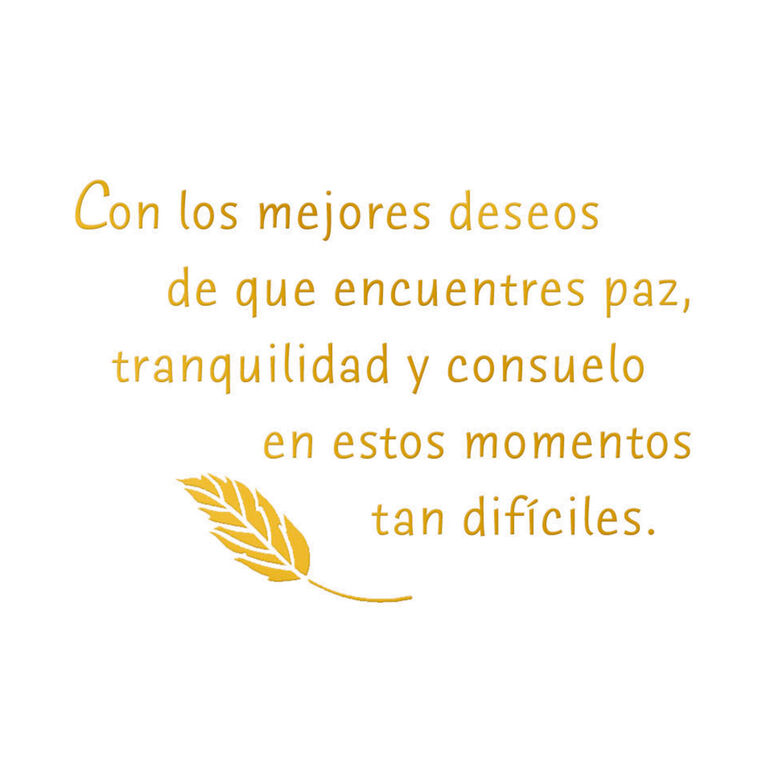 Hallmark A Wish For Peace And Comfort Spanish-Language Sympathy Card