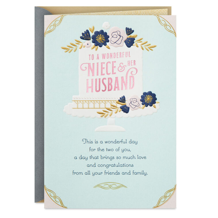hallmark A Wonderful Day Wedding Card for Niece and Her Husband