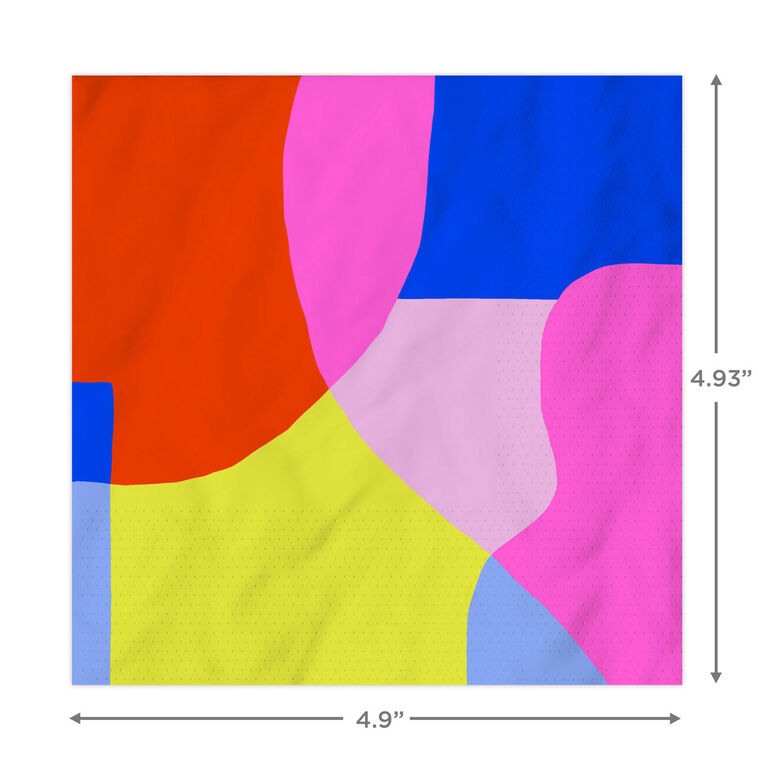 Hallmark Abstract Neon Colorblock Cocktail Napkins Pack Of 20