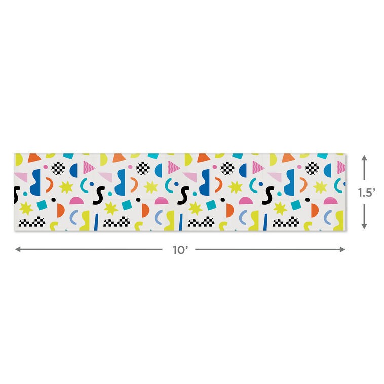 Hallmark Abstract Neon On Black And Confetti On White Reversible Table Runner