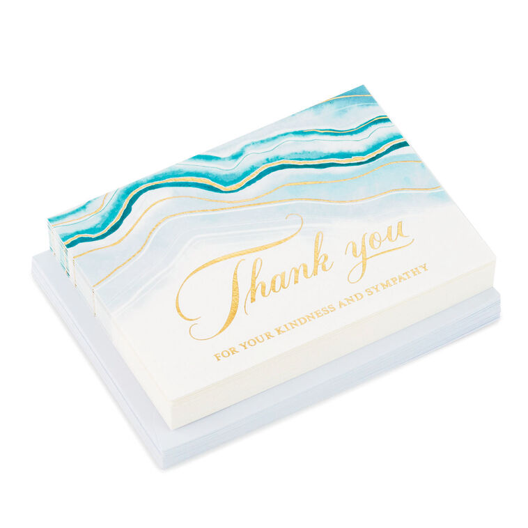 hallmark Abstract Waves Boxed Blank Sympathy Thank-You Notes Pack of 20
