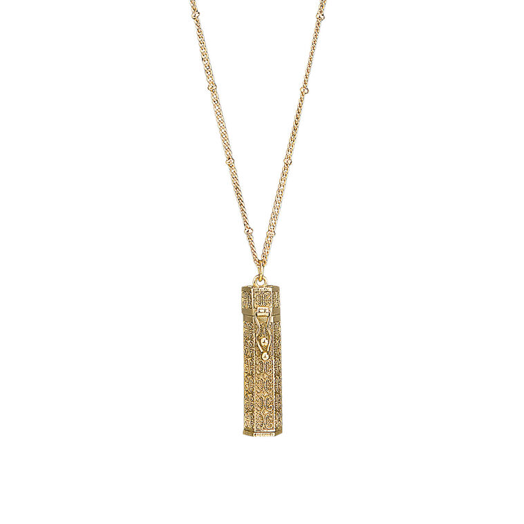 hallmark Alexa's Angels But First Pray Gold Pendant Necklace