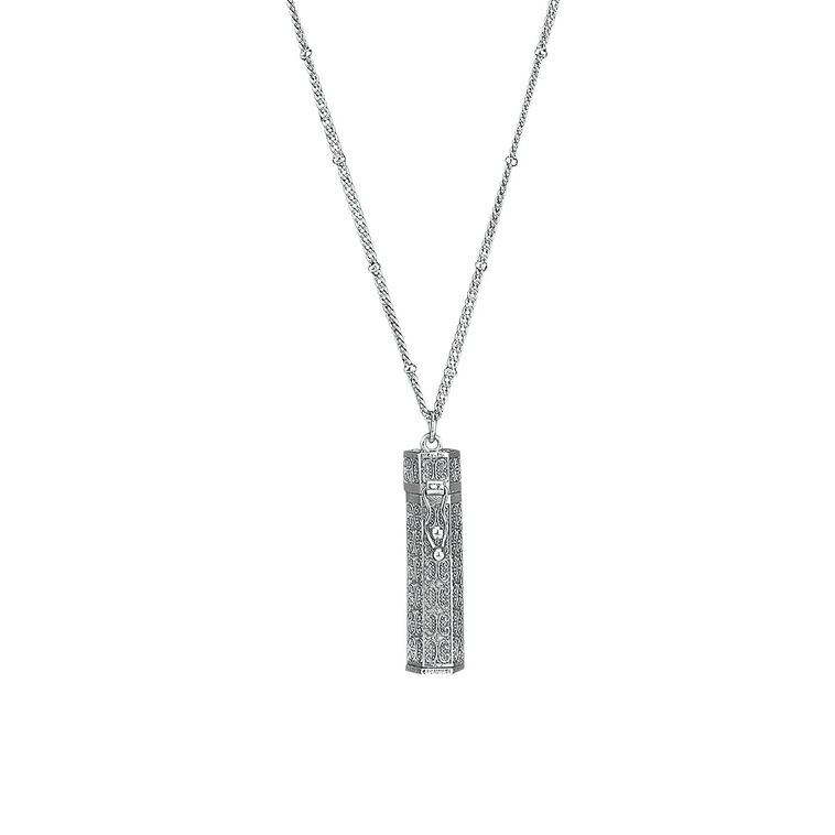 hallmark Alexa's Angels But First Pray Silver Pendant Necklace