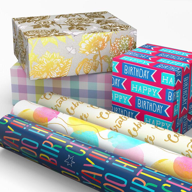 Hallmark All-Occasion 6-Pack Wrapping Paper Assortment 180 Sq. Ft