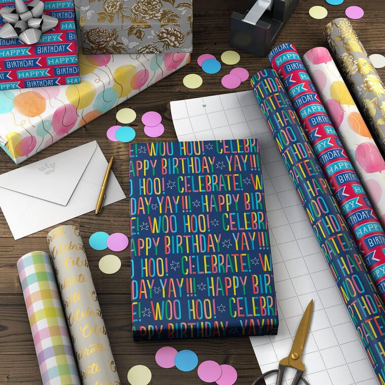 Hallmark All-Occasion 6-Pack Wrapping Paper Assortment 180 Sq. Ft