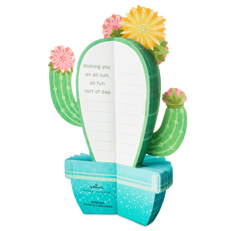 Hallmark All Sun All Fun Flowering Cactus Honeycomb 3D Pop-Up Card