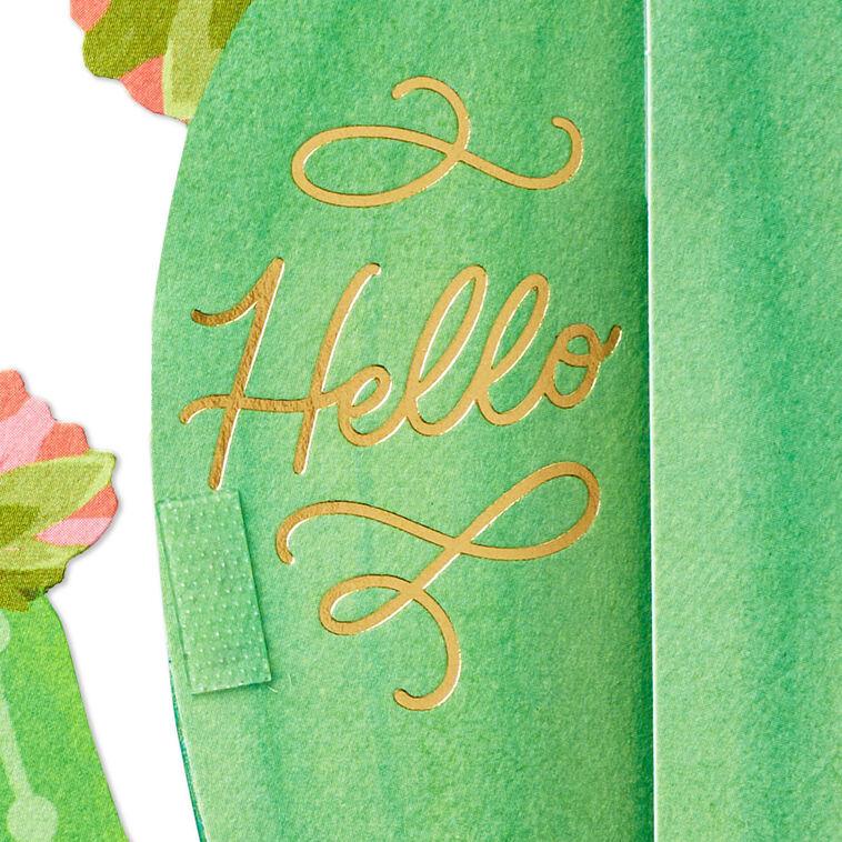 Hallmark All Sun All Fun Flowering Cactus Honeycomb 3D Pop-Up Card