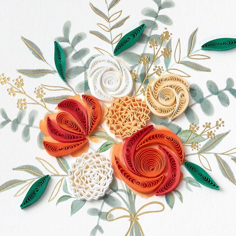 Hallmark All The Best Bouquet Quilled Paper Handmade Wedding Card
