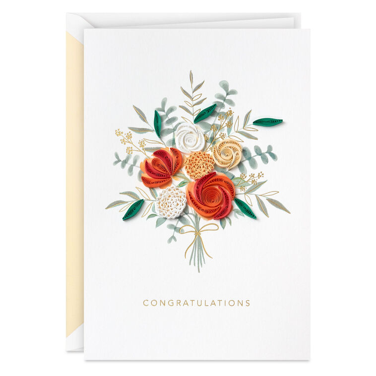 hallmark All the Best Bouquet Quilled Paper Handmade Wedding Card