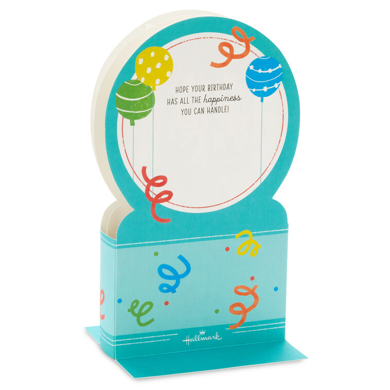 Hallmark All The Happiness Snow Globe Musical 3D Birthday Card With Motion