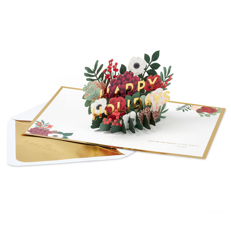 Hallmark All The Joy Flower Bouquet 3D Pop-Up Holiday Card