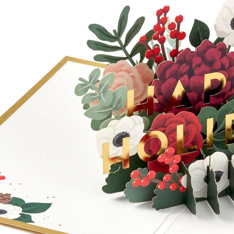 Hallmark All The Joy Flower Bouquet 3D Pop-Up Holiday Card