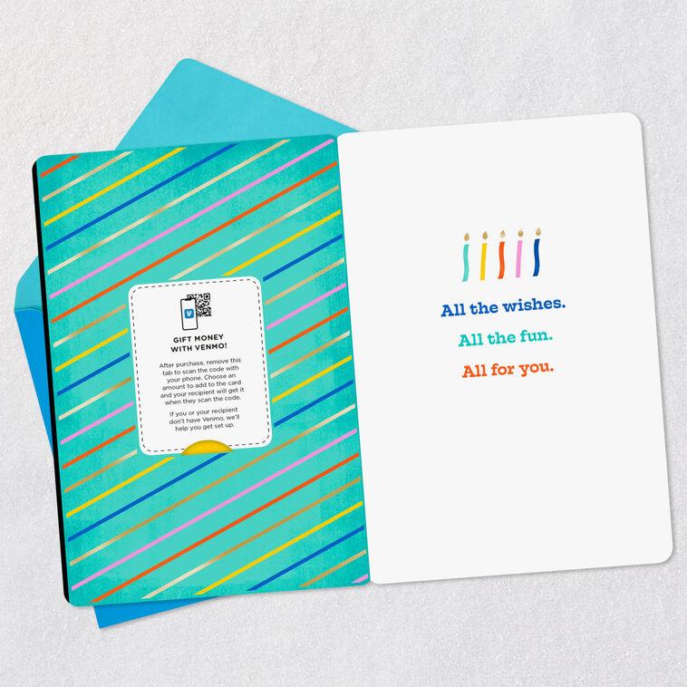 Hallmark All The Wishes Colorful Candles Venmo Birthday Card