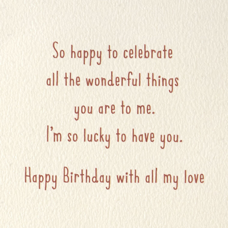 Hallmark All The Wonderful Things You Are To Me Romantic Birthday Card For Husband