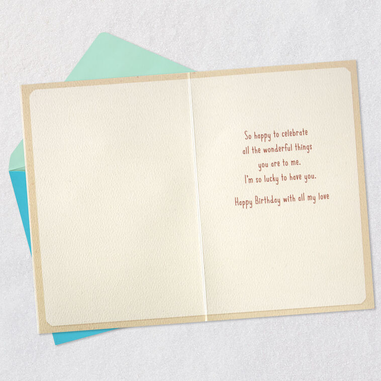 Hallmark All The Wonderful Things You Are To Me Romantic Birthday Card For Husband