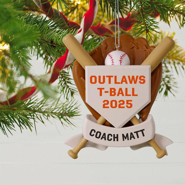 Hallmark America's Pastime Baseball Personalized Ornament Custom Text
