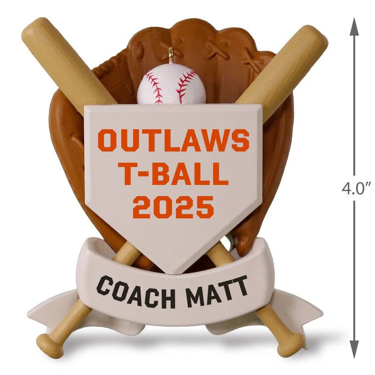 Hallmark America's Pastime Baseball Personalized Ornament Custom Text