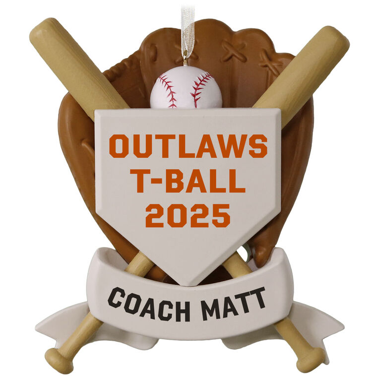 hallmark America's Pastime Baseball Personalized Ornament Custom Text